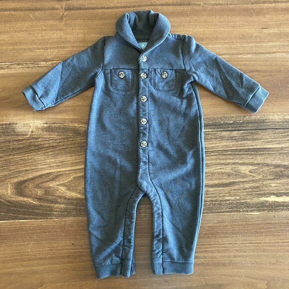 Gap Gray Sweatshirt Romper Boys' 6-12 Months - Picture 1 of 10